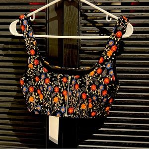 Endless Rose Floral Velvet Crop Top  Size XS